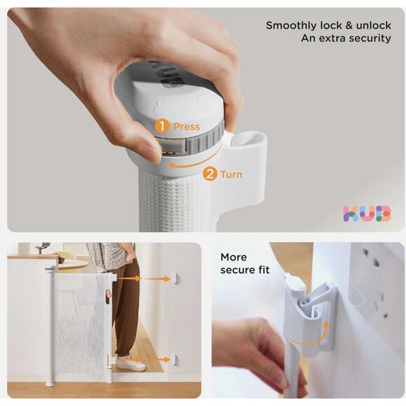 Kub Retractable Mesh Safety Gate – New (34″ × up to 55″) - Picture 3 of 3